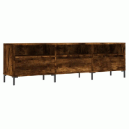 Helloshop26 - Meuble TV moderne avec grand espace de rangement 150 x 30 x 44,5 cm finition mate en bois d'ingénierie chêne fumé 02_0048980 - Bois m