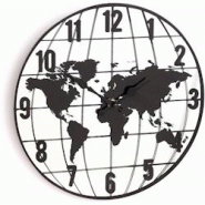 Horloge effet miroir mappemonde 30 cm Sil - noir 5024418239581 Horloge effet miroir mappemonde 30 cm Sil - noir 5024418239581