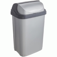 KEEEPER - Poubelle 25L avec Couvercle Coulissant Argentée Collection Rasmus - argenté plastique KEE167
