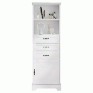 Merax armoire haute polyvalente 56.0 x 25.6 x 167.0 cm, blanc, avec rangements et tablettes reglables - blanc Bois manufacturé N877P422801K