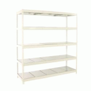 PROREGAL Étagère pour Charges Lourdes METAL BEAST FIVE | HxLxP 200x240x45cm | 400kg par Niveau | Blanc - blanc métal PR_RS18-168 PROREGAL Étagère pour Charges Lourdes METAL BEAST FIVE | HxLxP 200x240x45cm | 400kg par Niveau | Blanc - blanc métal PR_RS18-168