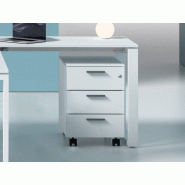 Caisson mobile 3 tiroirs Denomics - poignées en couleur - L42xP56xH59 cm - 7 finitions Caisson mobile 3 tiroirs Denomics - poignées en couleur - L42xP56xH59 cm - 7 finitions