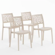 RATTATAN Set 4 Chaises en polypropylène avec fibre de verre empilables pour extérieur et jardin, bar et restaurant, cuisine design moderne - FLORA - RATTATAN Set 4 Chaises en polypropylène avec fibre de verre empilables pour extérieur et jardin, bar et restaurant, cuisine design moderne - FLORA -