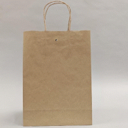 Sac-cadeau kraft brun poignées torsadées avec bande adhésive 22x10x30cm par 50