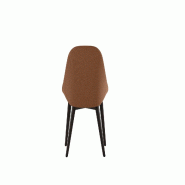 Stones Chaise de salle à manger Nari avec coque rembourrée en tissu jaune et pieds en métal noir au design moderne - 56 x 58 x 79 cm - orange Bois