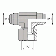 Tés - Orientable renversé mâle JIC cloison - 7/16' , 9.71 , 7/16' , 11.11