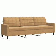 VidaXL Canapé à 3 places Marron 210 cm Velours Modèle Nervonia - 4007651