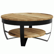 VidaXL Table basse Bois massif de manguier brut 65x32 cm Modèle Atlas Office Stella - 244675XL