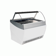 Vitrine pour crème glacée - 10 bacs de 5 litres - Dimensions 1325x910x1030 mm - Froid statique avec éclairage LED Vitrine pour crème glacée - 10 bacs de 5 litres - Dimensions 1325x910x1030 mm - Froid statique avec éclairage LED