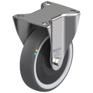 Roulette fixe de 125 mm en acier inoxydable avec thermoplastique gris conducteur d'électricité Roulette fixe de 125 mm en acier inoxydable avec thermoplastique gris conducteur d'électricité