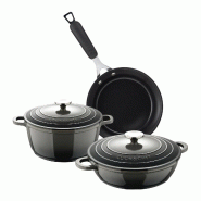 BERGNER Excalibur - Jeu de Casserole Ø20 cm (2,4 L) et Casserole Basse Ø24 cm (2,3 L) en Aluminium avec Poêle Ø24 cm en Aluminium Forgé - multi-m BERGNER Excalibur - Jeu de Casserole Ø20 cm (2,4 L) et Casserole Basse Ø24 cm (2,3 L) en Aluminium avec Poêle Ø24 cm en Aluminium Forgé - multi-m
