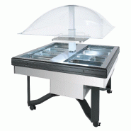 Buffet réfrigéré central carré avec cuve pour bacs GN1/1 SANS TABLETTES SCAIOLA