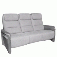 CANAPÉ RELAX 3 PLACES ÉLECTRIQUE ZILIA TISSU GRIS CLAIR / GRIS FONCÉ