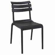 Chaise empilable pour l'extérieur Sorgues en polypropylène noir