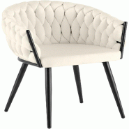 CLP Chaise de salle a manger Molise velours Velours HBT: 80x58x57 cm CrÃ¨me Velours - beige textile 327800