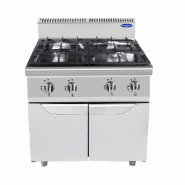 Cuisinière à gaz à 4 feux en acier inoxydable. Brûleurs 2x3,5+2x7 kw avec flamme pilote. Dimensions LxLxH 80x70x108,5 cm. Modèle AT7G4B-F-1 - 4190