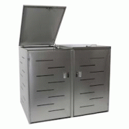 Décoshop26 - Abri de poubelles extérieur conteneurs à ordures jusqu'à 2 bacs avec couvercle 116,5x131x80 cm en acier inoxydable 04_0005399 - 30002 Décoshop26 - Abri de poubelles extérieur conteneurs à ordures jusqu'à 2 bacs avec couvercle 116,5x131x80 cm en acier inoxydable 04_0005399 - 30002