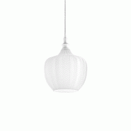 Gea Luce Suspension Cleofe S/10 Blanche - Structure En Métal Blanc Mat Avec Verre Opale 1Xe27 Max 60W Ip20 - Gealuce - blanc CLEOFE S/10 - BIANCO