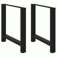 Helloshop26 - Lot de 2 pieds de table à manger 70 x 73 cm robustes géométriques modernes en acier noir 02_0057548 - noir acier 3000240100246