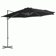 Helloshop26 - Parasol mobilier de jardin déporté avec mât en acier 300 cm noir 02_0008474 - noir acier 3000452482727