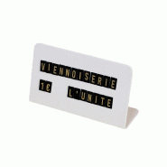 Hungry Club Support de prix pour comptoir - Lettres Aimentées - Support Blanc - Lettres Dorées - Fond Noir - Pack de 5 - blanc métal PCG-SB-FN-LD-P5