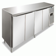 KLIMAITALIA table réfrigérée tropicalisée inox à 4 portes. Dégivrage auto. Temp. -2°C/+8°C. Dim. LxDxH 2230x60x86 cm. SNACK4100TNF - 4597