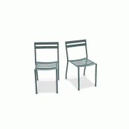 Lot de 2 chaises en métal FLANER - vert