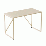 Oviala Business Bureau moderne L120 cm en métal écru - blanc acier 114000