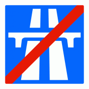 Panneau de signalisation C208 - Fin d'une section d'autoroute à statut autoroutier Panneau de signalisation C208 - Fin d'une section d'autoroute à statut autoroutier