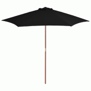 Parasol de jardin avec mât en bois noir 270 cm Modèle Solis Design - 313762