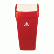 Poubelle polypropylène à couvercle battant SYR rouge 50L - 330 x 320 x 710 mm - SCOT YOUNG - 0615402157223