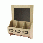 Rangement 3 casiers bois avec ardoise 23,5x8x31 cm - par 10 Rangement 3 casiers bois avec ardoise 23,5x8x31 cm - par 10