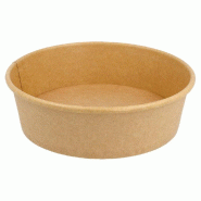 Saladier carton kraft 1300cc Ø18.7x18,7x7cm - par 300