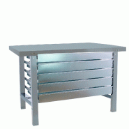 SimonRack Table de travail d’atelier, 1500x730 mm, 5 tiroirs, plateau métallique, Charge 600 kg, Gris - BT-6 - gris métal 8425437126086