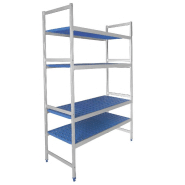 Triple rayonnage complet 3 étagères GN 2/3 - H 1750mm - Prof. 385mm - Longueur 3598 mm - Marque Lacor_0