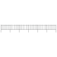 Vidaxl clôture de jardin avec dessus en lance acier 10,2 x 1 m noir 277616