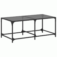 VidaXL Table basse avec dessus en verre noir 98,5x50x40 cm acier Modèle Élancé Design - 845979