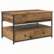 VidaXL Table basse Bois Ancien 85 x 50 x 50 cm Bois d'ingénierie Modèle Helios Ovale - 883055