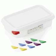 Bac GN 1/4 polypropylène H 65 mm 1,8 ltr avec couvercle GN 86 lot de 6 - Was Germany - plastique 4044925166492