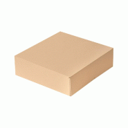 Boîte pâtissière The Pack carton ondulé nano micro naturel 23x23x7.5cm - par 50