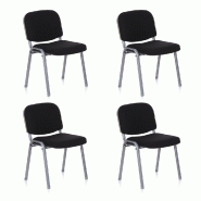 Chaise visiteur / chaise de conférence XT 600 lot de 4, argent / noir hjh OFFICE - noir polyester 704530