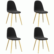 Chaises à manger lot de 4 Noir Velours Modèle Orion Flex - 325685