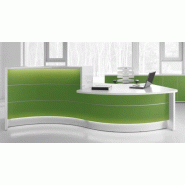 Comptoir d'accueil Valde forme vague avec accès PMR - MDD - Vert brillant, Droite_0