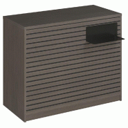 Comptoir Vertigo H T03noir spl.Droit L120cm 2tabl.Couliss.4tab.Amovib.Noyerfoé