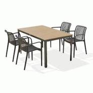DCB GARDEN Ensemble repas de jardin 4 places en aluminium gris anthracite - BOSTON TIAGO - gris aluminium BOSTONTB150+TIAGONX4 DCB GARDEN Ensemble repas de jardin 4 places en aluminium gris anthracite - BOSTON TIAGO - gris aluminium BOSTONTB150+TIAGONX4