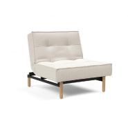 INNOVATION LIVING FAUTEUIL SPLITBACK STYLETTO CONVERTIBLE LIT 90*115 CM PIEDS OBUS NATUREL TISSU BOUCLÉ OFF WHITE