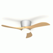 Lumisky Ventilateur Plafond LED ALIYA D132CM Effet bois Aluminium Beige - beige 3666162013196