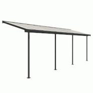 Pergola à adosser en aluminium gris et polycarbonate Sierra 2.2 x 6.7 m Canopia By Palram - gris 705484 Pergola à adosser en aluminium gris et polycarbonate Sierra 2.2 x 6.7 m Canopia By Palram - gris 705484