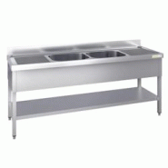 Plonge inox 1800x700mm avec 2 bacs au centre et égouttoir gauche et droite PREMIUM - GOLDINOX - inox 3701770816071 Plonge inox 1800x700mm avec 2 bacs au centre et égouttoir gauche et droite PREMIUM - GOLDINOX - inox 3701770816071