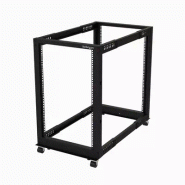 Rack Serveur Mobile 18U 4 Poteaux, Rack Réseau 19" 4 Poteaux avec Roulettes, Rack Roulant avec Profo
